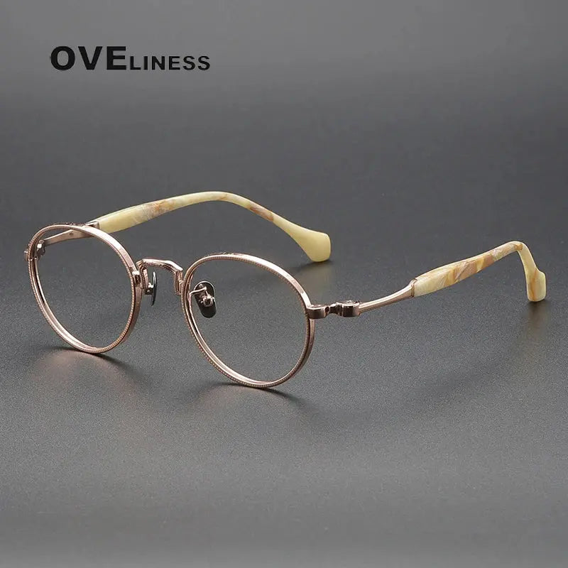Women's Round Full Rim Titanium Prescription Glasses 80867 — view 4 | Rx Spectacle