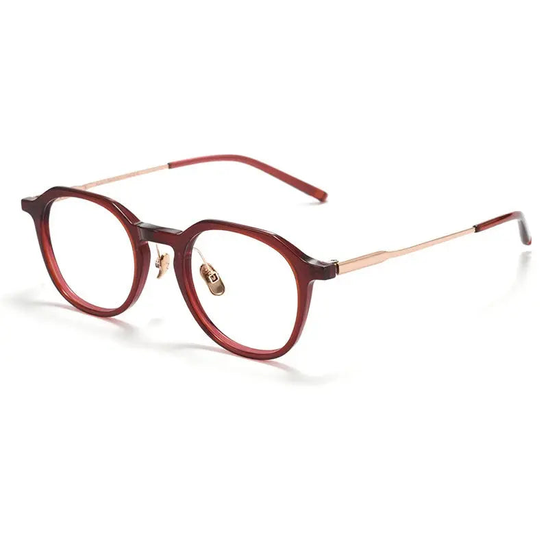 Unisex Oval Full Rim Titanium Flat Top Prescription Glasses 368112 — view 5 | Rx Spectacle