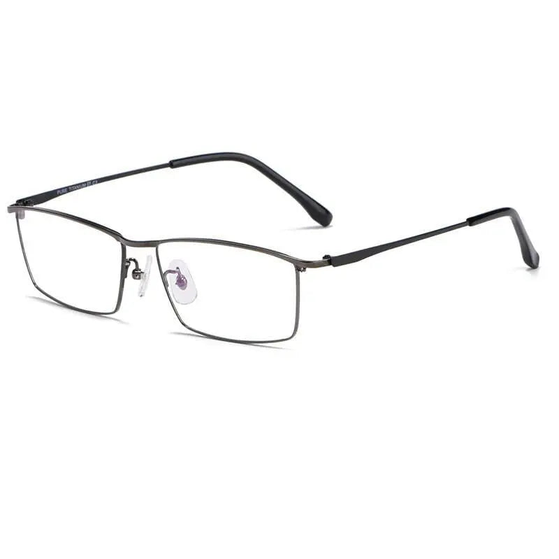 Men's Rectangular Full Rim Titanium Prescription Glasses J85517 — view 9 | Rx Spectacle