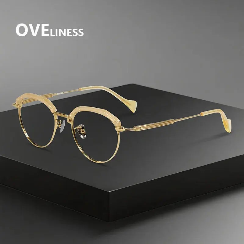 Women's Oval Full Rim Titanium Prescription Glasses 96020 — view 5 | Rx Spectacle