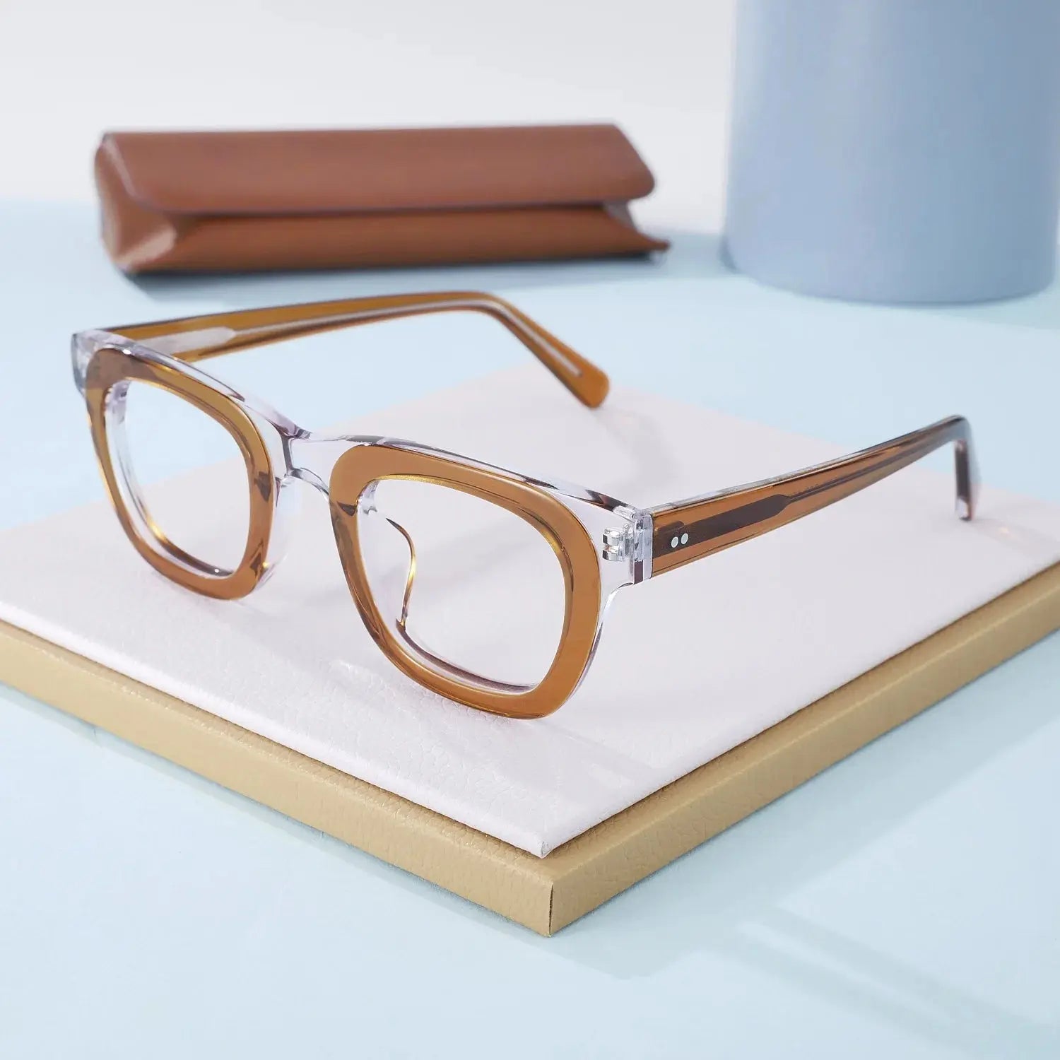 Unisex Browline Full Rim Acetate Prescription Glasses 838173 — view 1 | Rx Spectacle