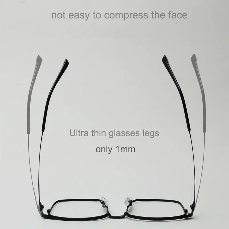 Unisex Square Full Rim Titanium Oversized Prescription Glasses 3010 — view 5 | Rx Spectacle