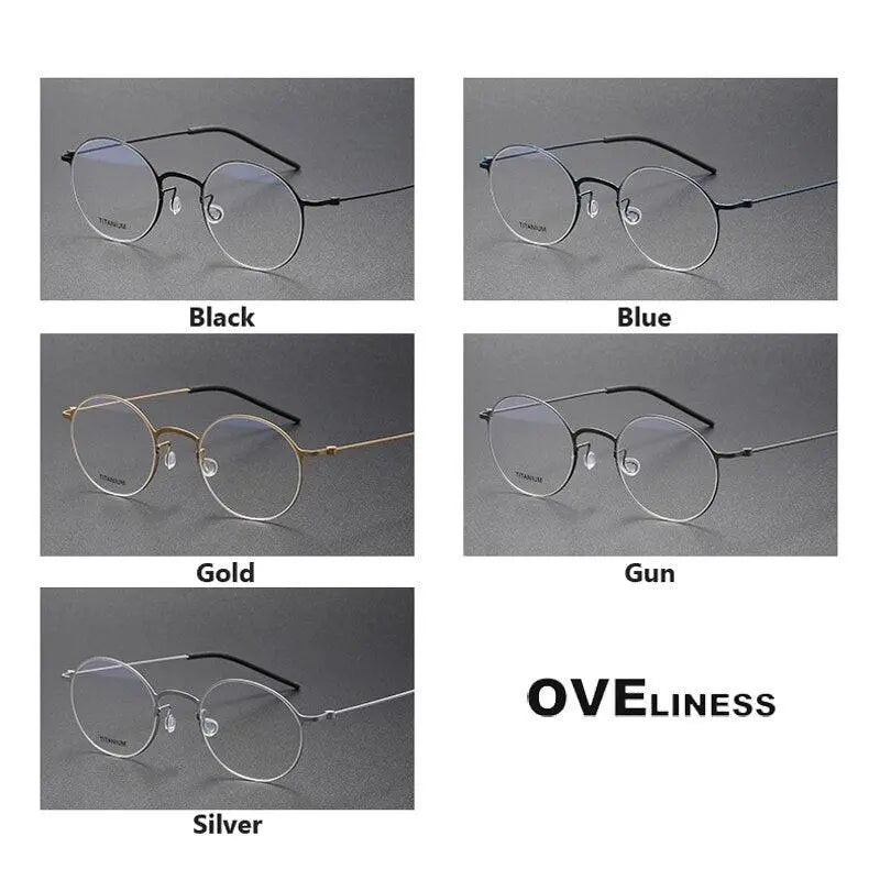 Unisex Round Full Rim Titanium Prescription Glasses 5044 — view 10 | Rx Spectacle