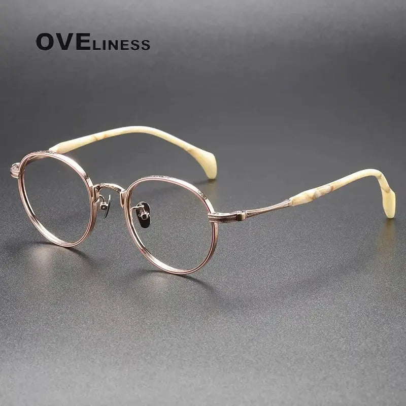 Women's Round Full Rim Titanium Prescription Glasses 80862 — view 4 | Rx Spectacle