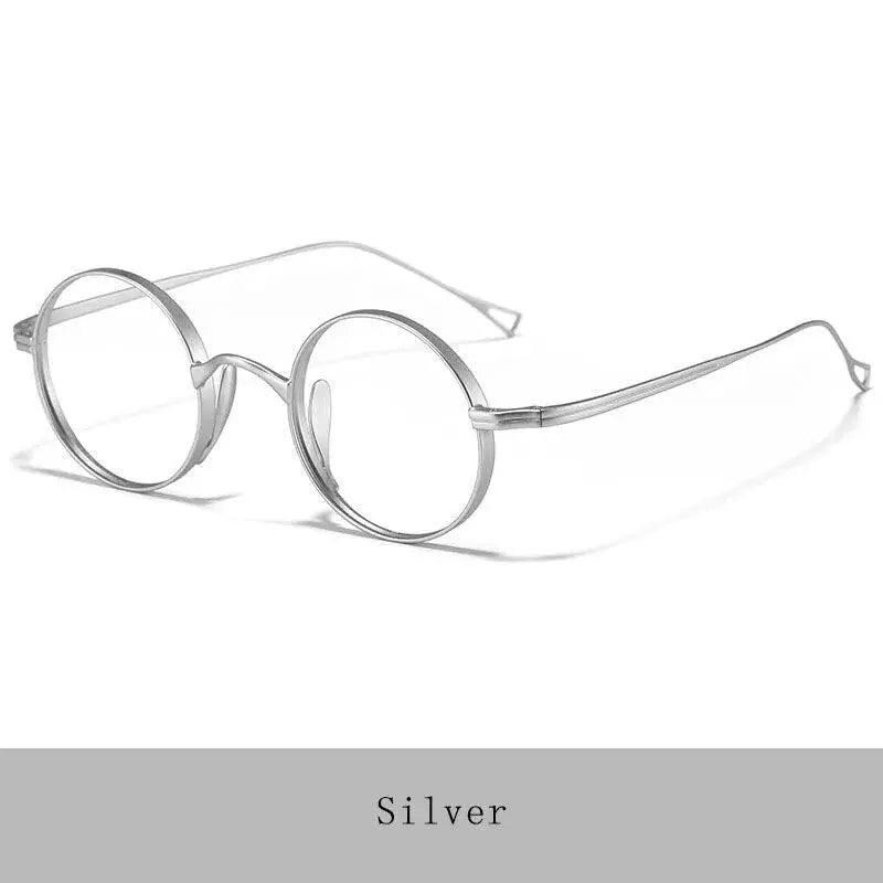 Unisex Round Full Rim Titanium Prescription Glasses Ft3001 — view 9 | Rx Spectacle