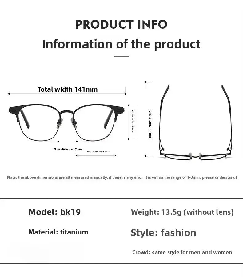Unisex Browline Full Rim Titanium Prescription Glasses 369193 — view 2 | Rx Spectacle