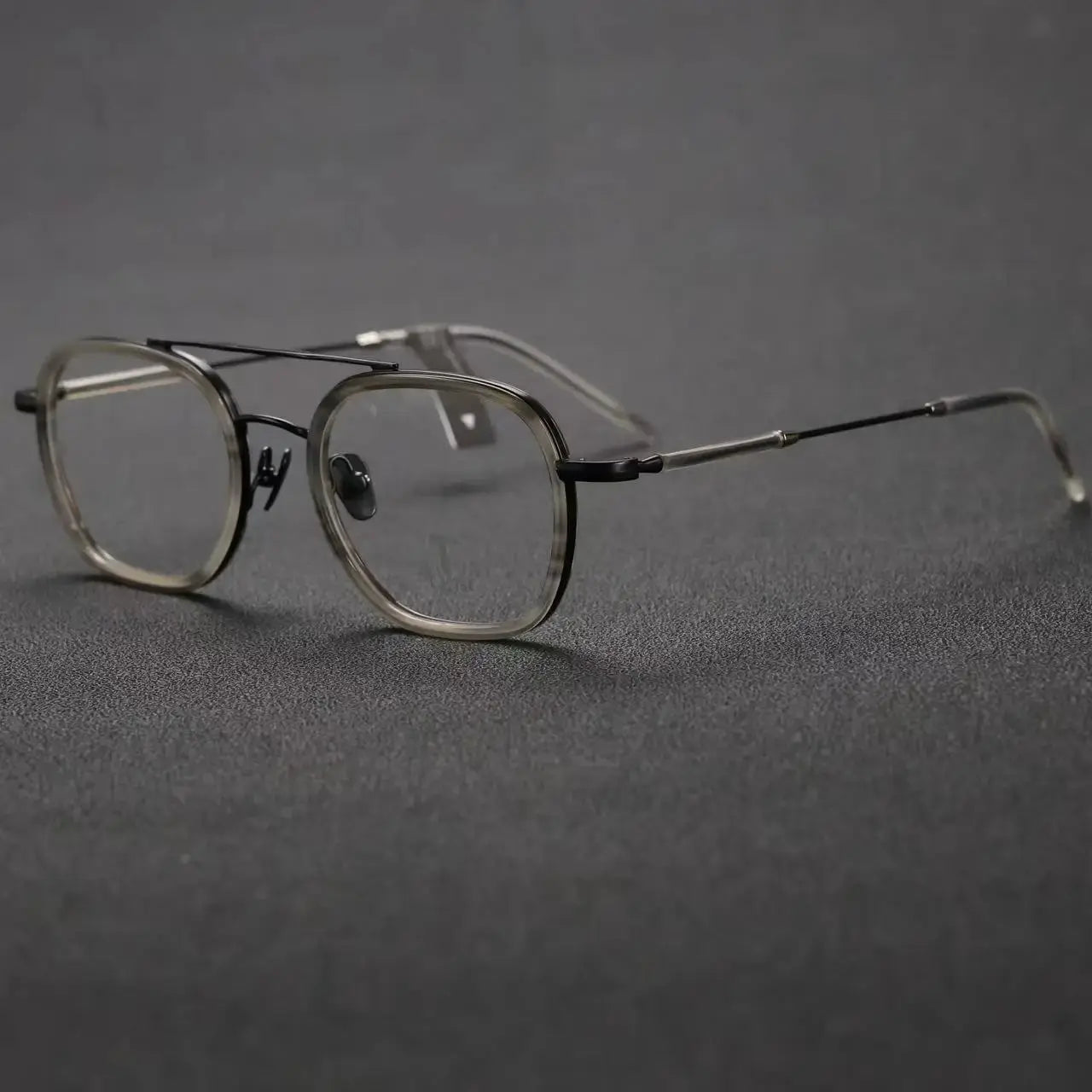 Women's Square Full Rim Titanium Double Bridge Prescription Glasses 722108 — view 5 | Rx Spectacle