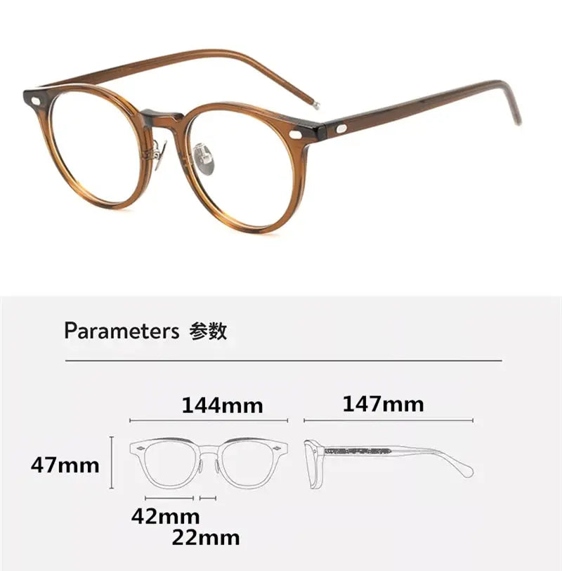 Unisex Round Full Rim Acetate Prescription Glasses 91443 — view 2 | Rx Spectacle