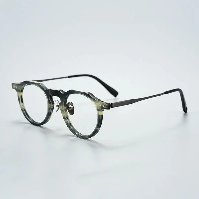 Women's Oval Full Rim Titanium Flat Top Prescription Glasses 365731 — view 3 | Rx Spectacle