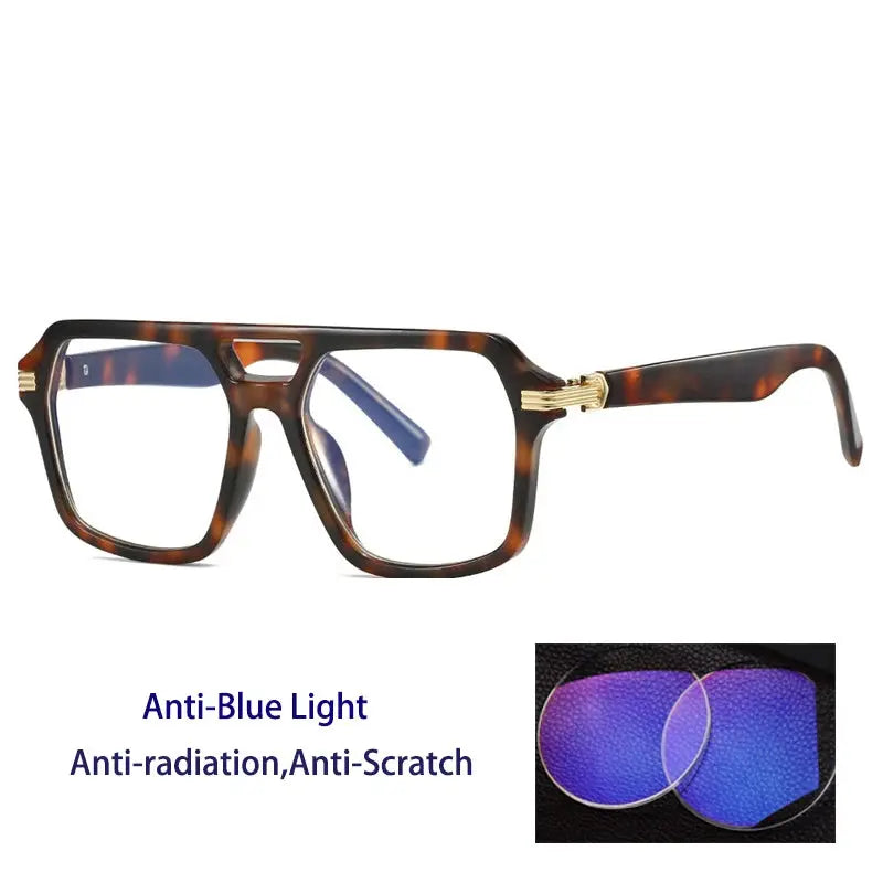Unisex Square Full Rim TR90 Double Bridge Prescription Glasses 225900 — view 8 | Rx Spectacle