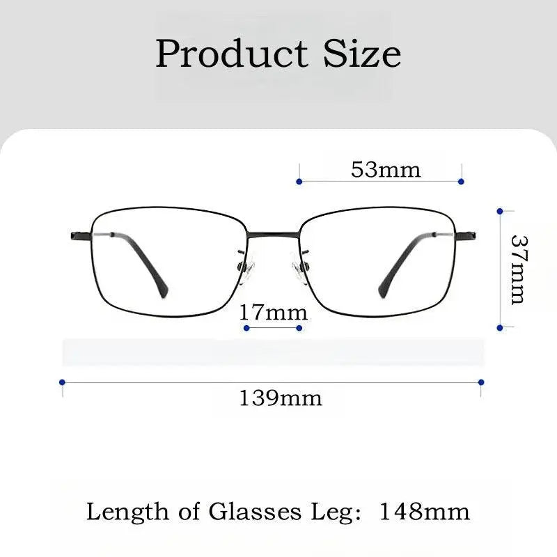 Men's Square Full Rim Titanium Prescription Glasses Mc82208 — view 3 | Rx Spectacle