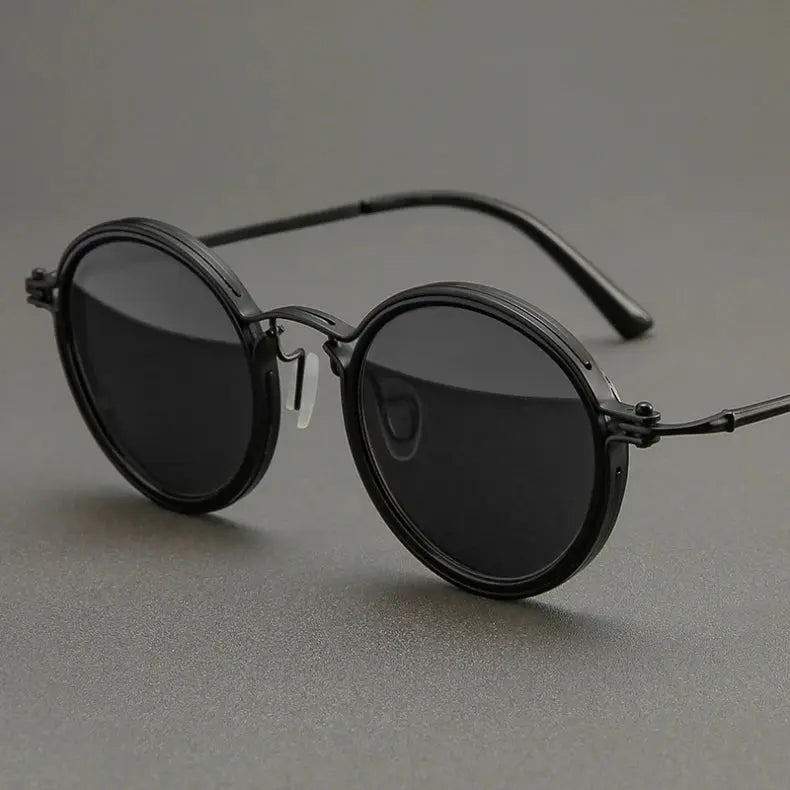 Men's Round Full Rim Titanium Prescription Glasses 45860 — view 4 | Rx Spectacle