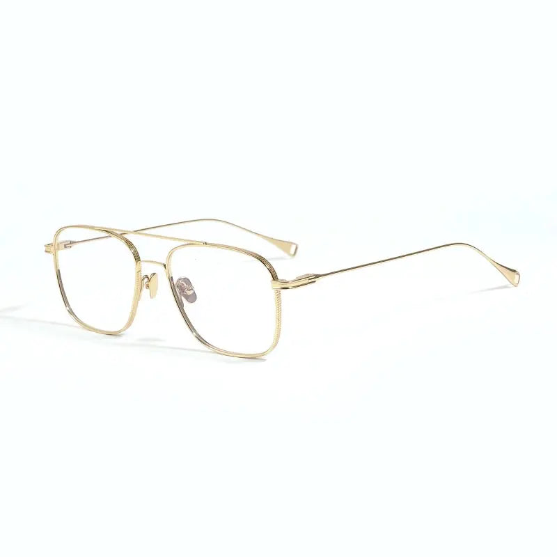 Unisex Square Full Rim Titanium Double Bridge Prescription Glasses 49015 — view 5 | Rx Spectacle