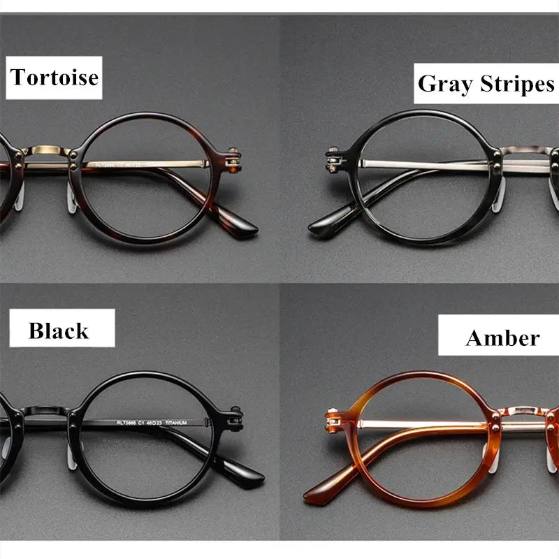 Unisex Round Full Rim Titanium Prescription Glasses Rt5866 — view 6 | Rx Spectacle