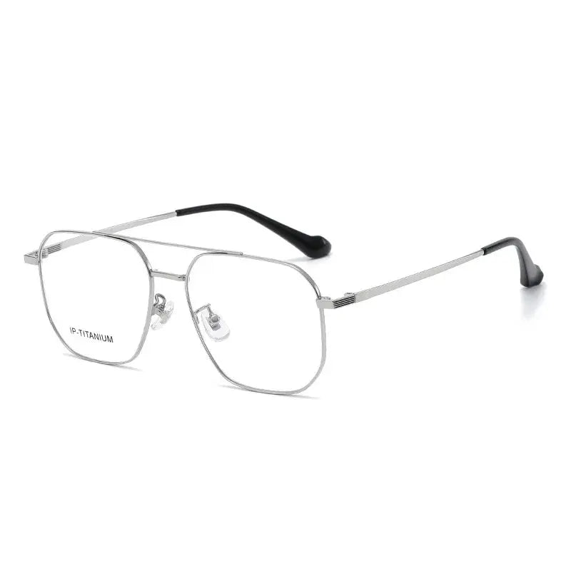 Unisex Square Full Rim Alloy Double Bridge Prescription Glasses 98434 — view 6 | Rx Spectacle
