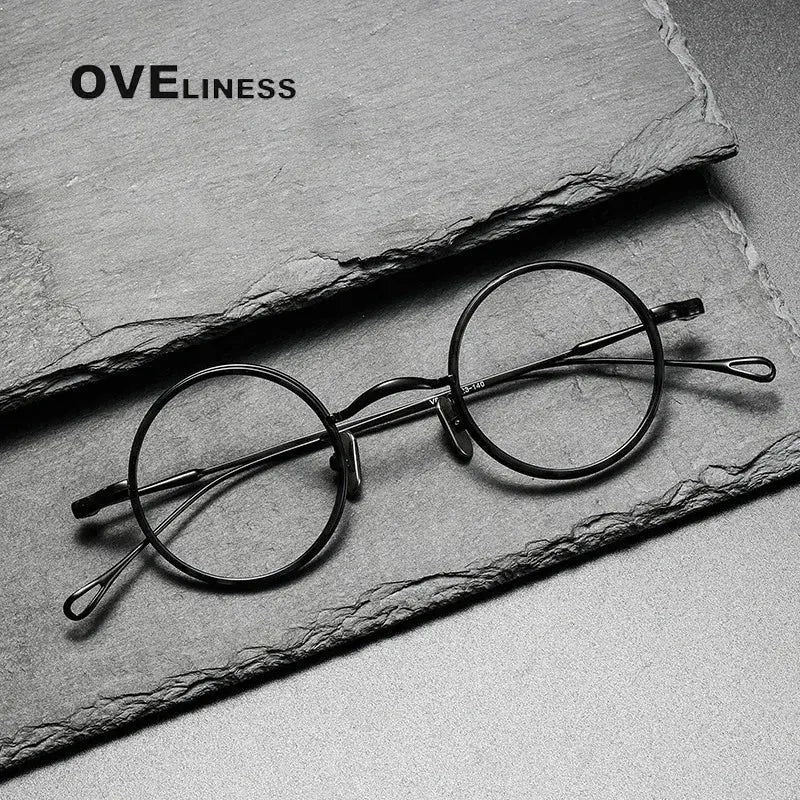 Unisex Round Full Rim Titanium Prescription Glasses O2208 — view 2 | Rx Spectacle