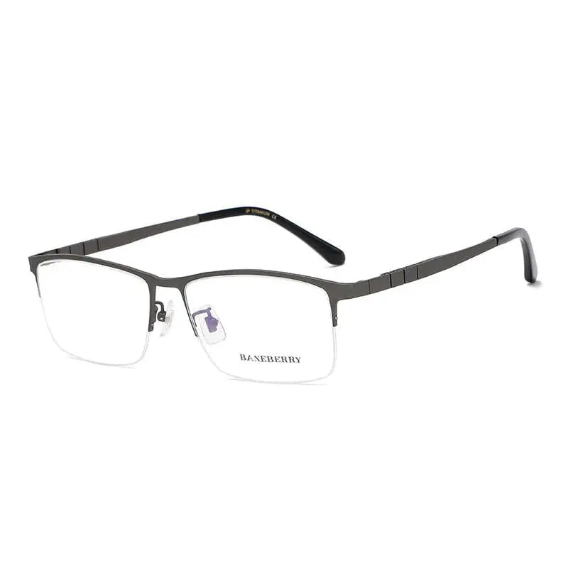 Unisex Rectangular Semi-Rimless Titanium Prescription Glasses 71111 — view 5 | Rx Spectacle