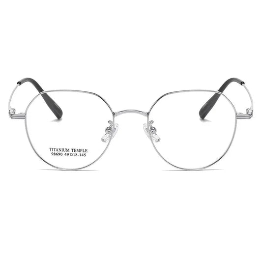 Women's Polygon Full Rim Titanium Flat Top Prescription Glasses 98690 — view 1 | Rx Spectacle