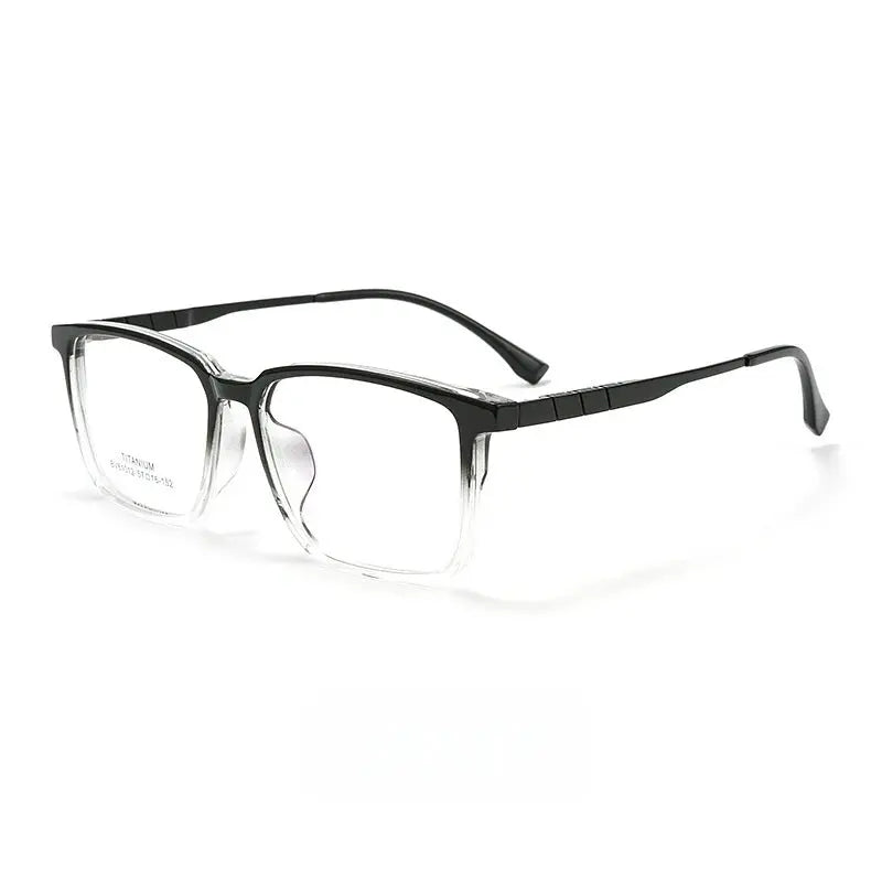 Men's Square Full Rim Titanium Oversized Prescription Glasses 61012 — view 7 | Rx Spectacle