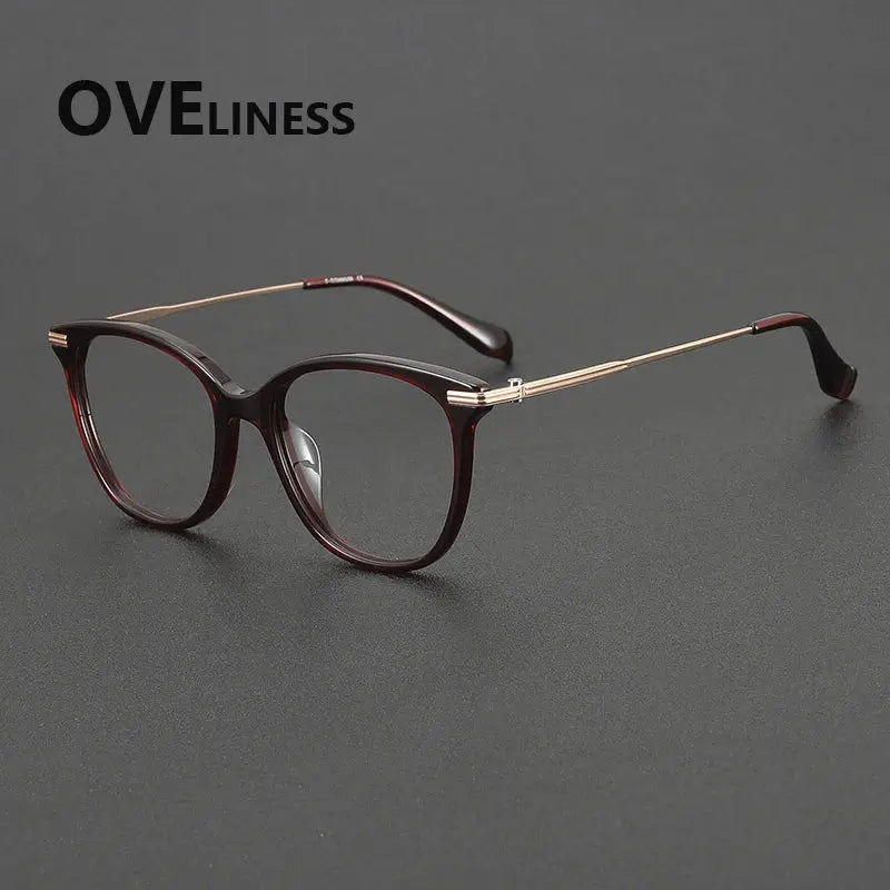 Women's Oval Full Rim Titanium Prescription Glasses 90005 — view 5 | Rx Spectacle