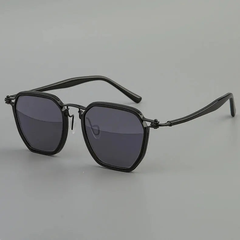 Men's Polygon Full Rim Titanium Oversized Prescription Glasses 58672 — view 9 | Rx Spectacle