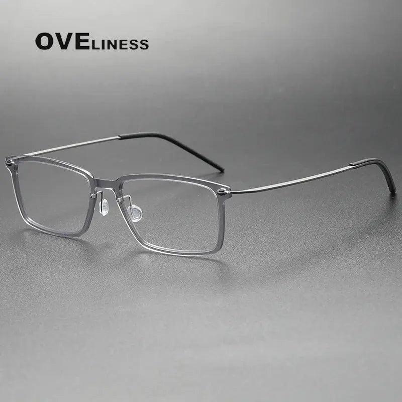 Unisex Square Full Rim Titanium Prescription Glasses 396528 — view 8 | Rx Spectacle