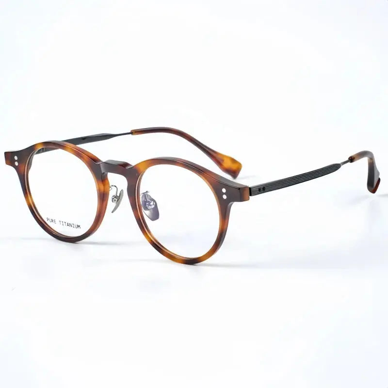 Unisex Round Full Rim Titanium Prescription Glasses 22033 — view 3 | Rx Spectacle