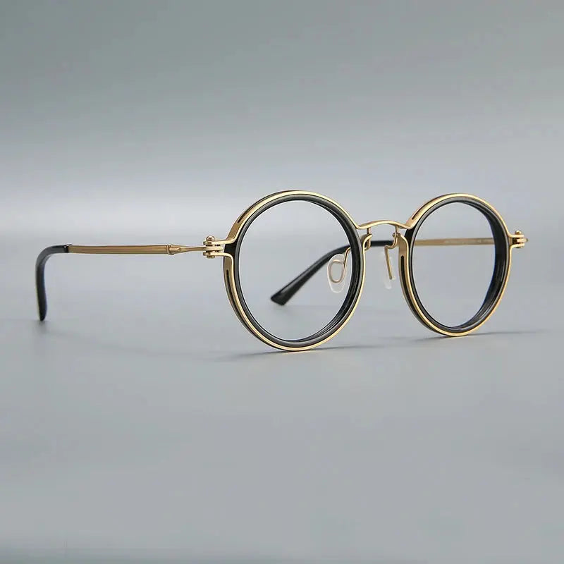 Unisex Round Full Rim Titanium Oversized Prescription Glasses 635860 — view 3 | Rx Spectacle