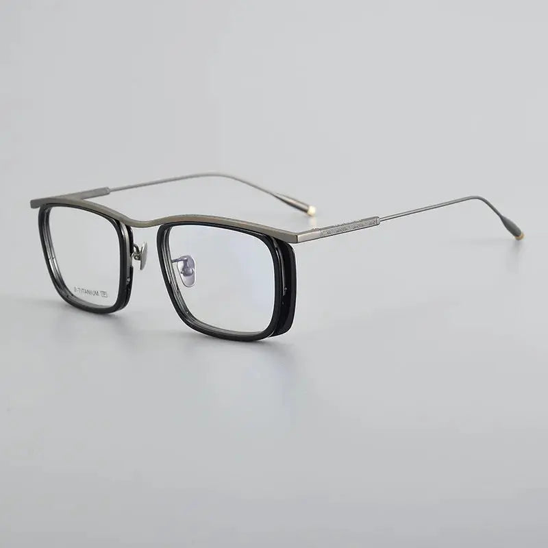 Unisex Square Full Rim Titanium Oversized Prescription Glasses 36150 — view 6 | Rx Spectacle