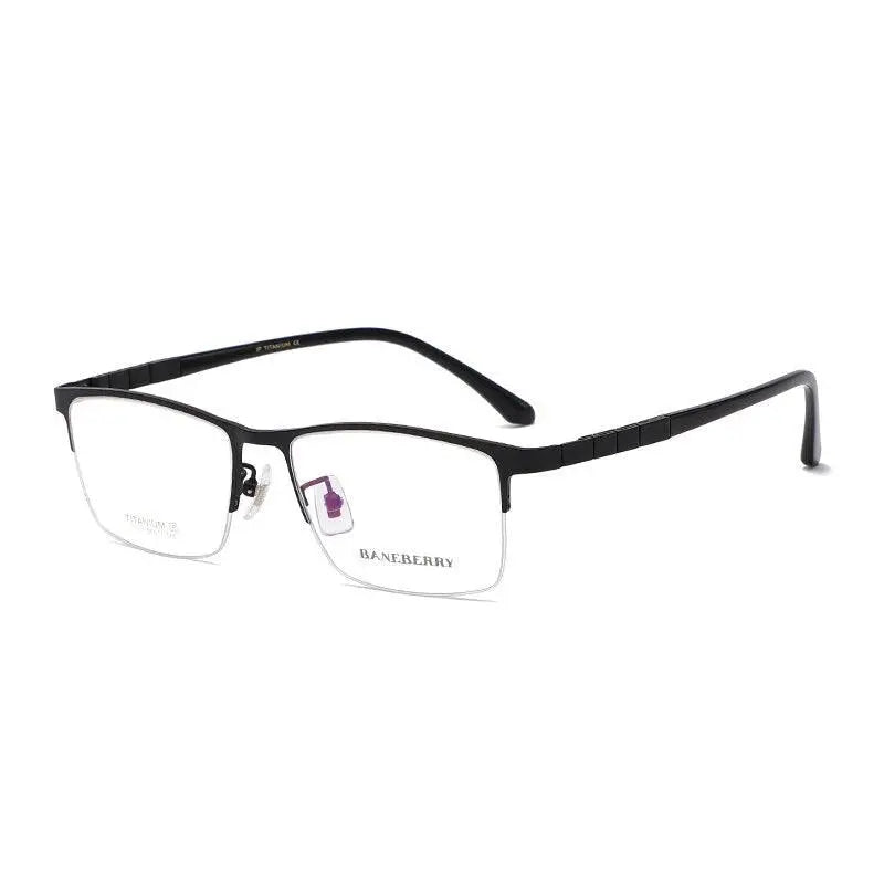 Unisex Square Semi-Rimless Titanium Prescription Glasses 71137 — view 6 | Rx Spectacle