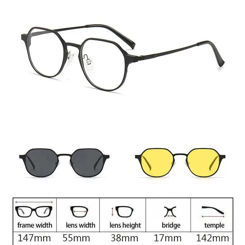 Men's Square Full Rim Titanium Prescription Glasses 275009 — view 11 | Rx Spectacle