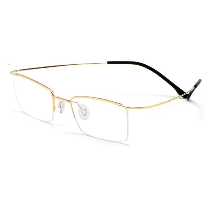 Men's Rectangular Semi-Rimless Titanium Prescription Glasses 30004 — view 5 | Rx Spectacle