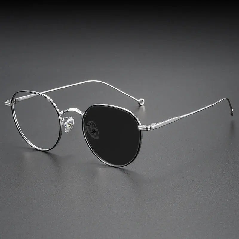 Women's Round Full Rim Titanium Flat Top Reading Glasses 513125 — view 3 | Rx Spectacle