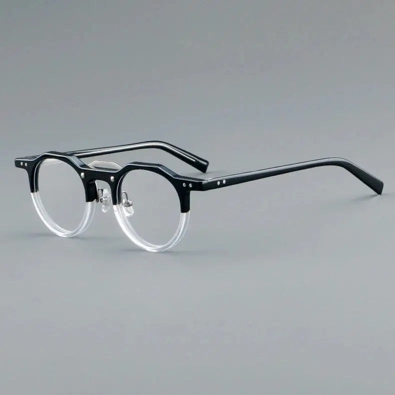 Unisex Round Full Rim Acetate Prescription Glasses Y5805 — view 7 | Rx Spectacle