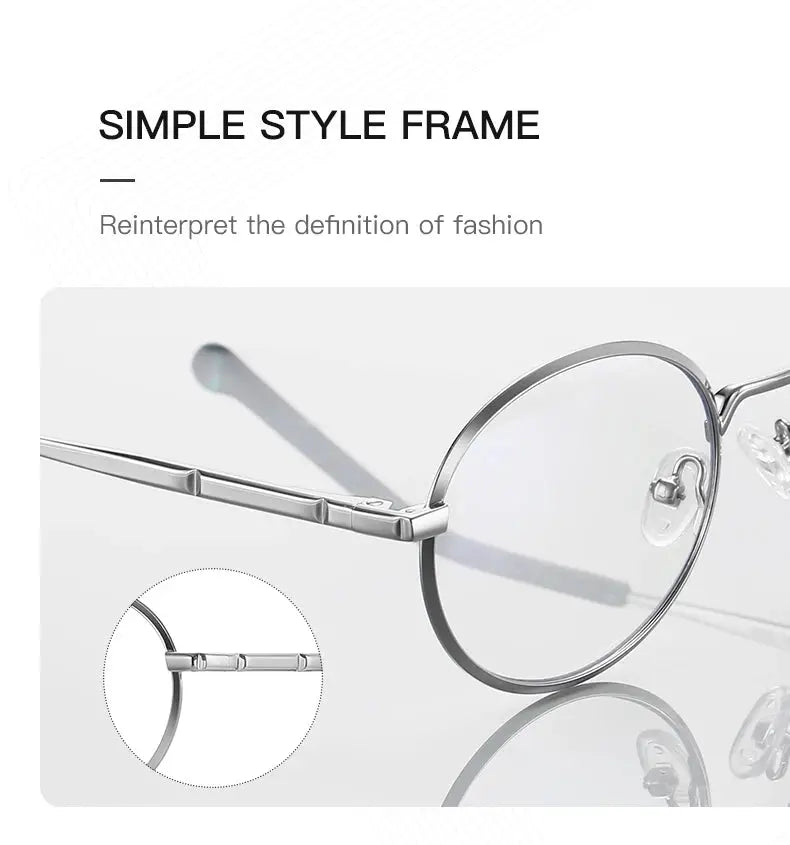 Women's Round Full Rim Alloy Prescription Glasses 3058 — view 18 | Rx Spectacle