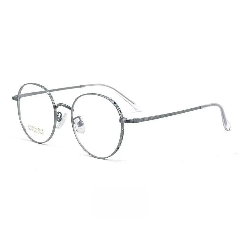 Unisex Round Full Rim Titanium Prescription Glasses 95955bt — view 12 | Rx Spectacle