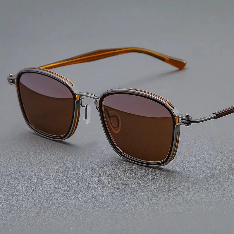 Unisex Square Full Rim Titanium Prescription Glasses 19546 — view 8 | Rx Spectacle