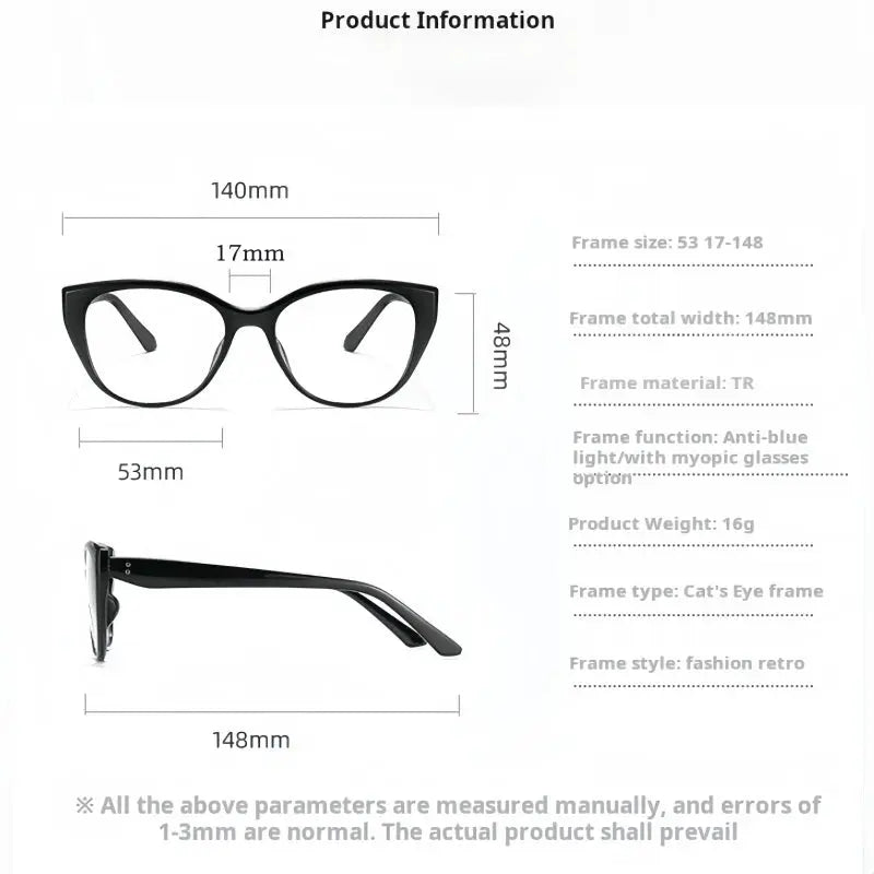 Women's Cat Eye Full Rim Titanium Prescription Glasses 81132 — view 2 | Rx Spectacle