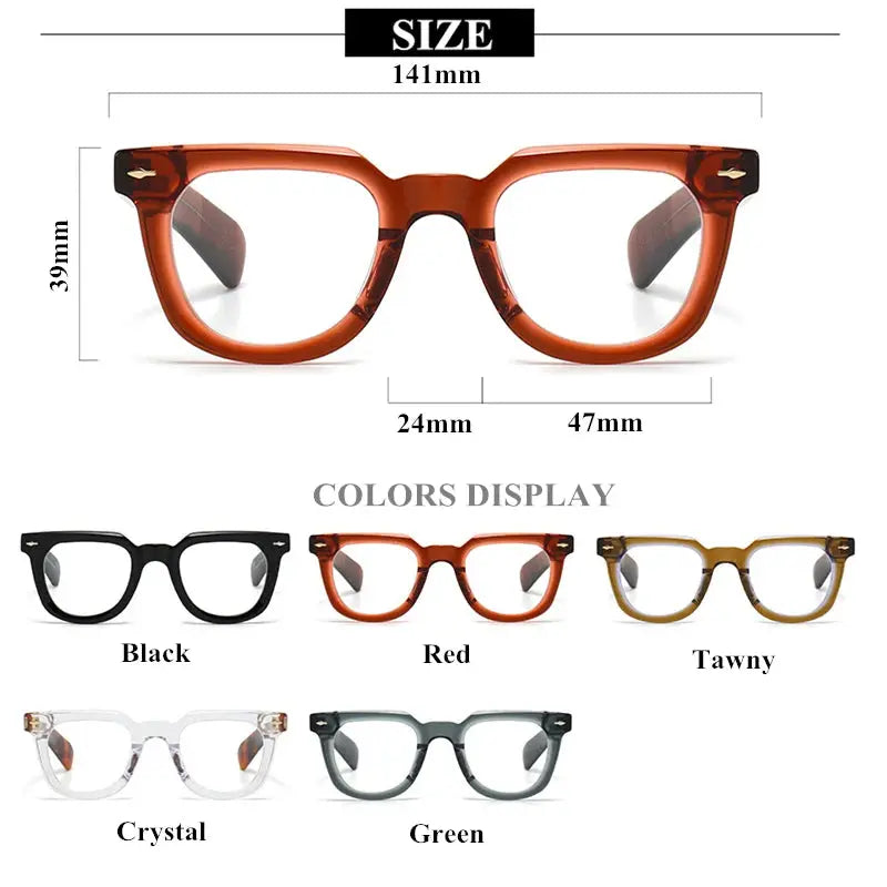 Unisex Square Full Rim Acetate Prescription Glasses 2447 — view 6 | Rx Spectacle