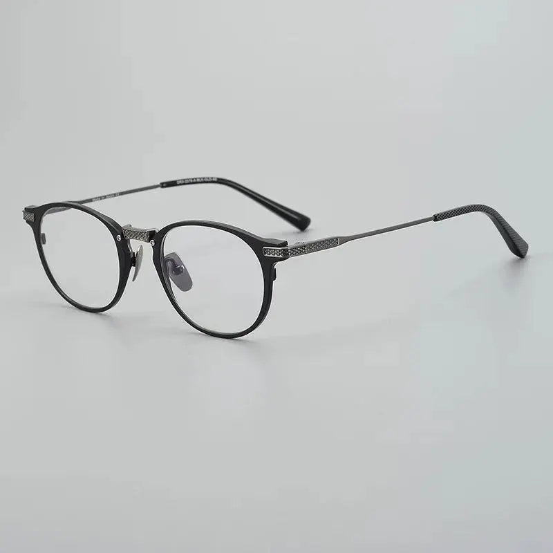Unisex Oval Full Rim Titanium Prescription Glasses 92078 — view 5 | Rx Spectacle