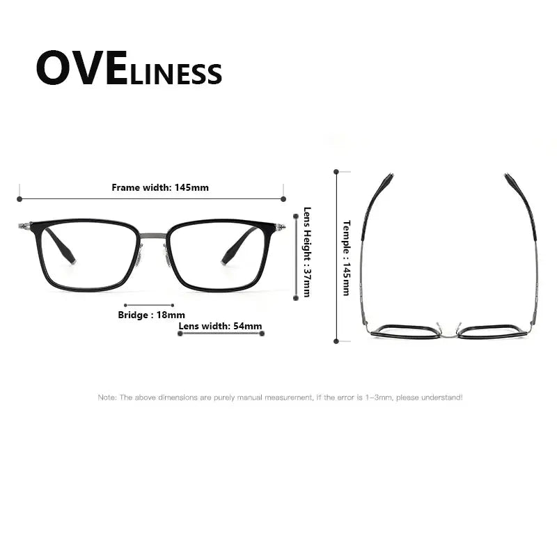 Unisex Square Full Rim Titanium Prescription Glasses 22502 — view 2 | Rx Spectacle