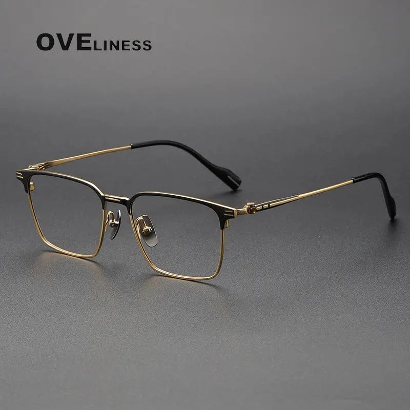Women's Square Full Rim Titanium Prescription Glasses 370801 — view 5 | Rx Spectacle