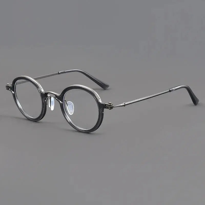 Unisex Round Full Rim Titanium Prescription Glasses 45899 — view 4 | Rx Spectacle