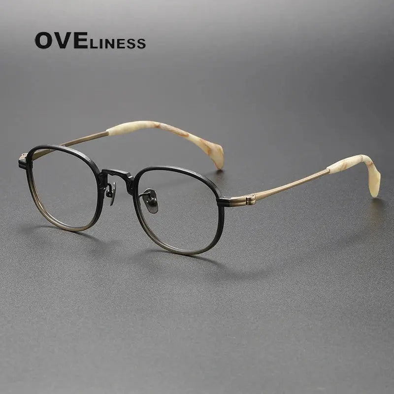 Women's Oval Full Rim Titanium Prescription Glasses 380866 — view 3 | Rx Spectacle
