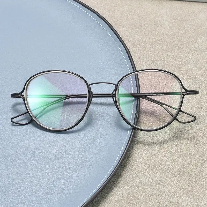 Unisex Round Full Rim Titanium Prescription Glasses 59100 — view 4 | Rx Spectacle