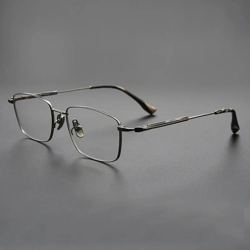 Unisex Square Full Rim Titanium Prescription Glasses 366825 — view 5 | Rx Spectacle