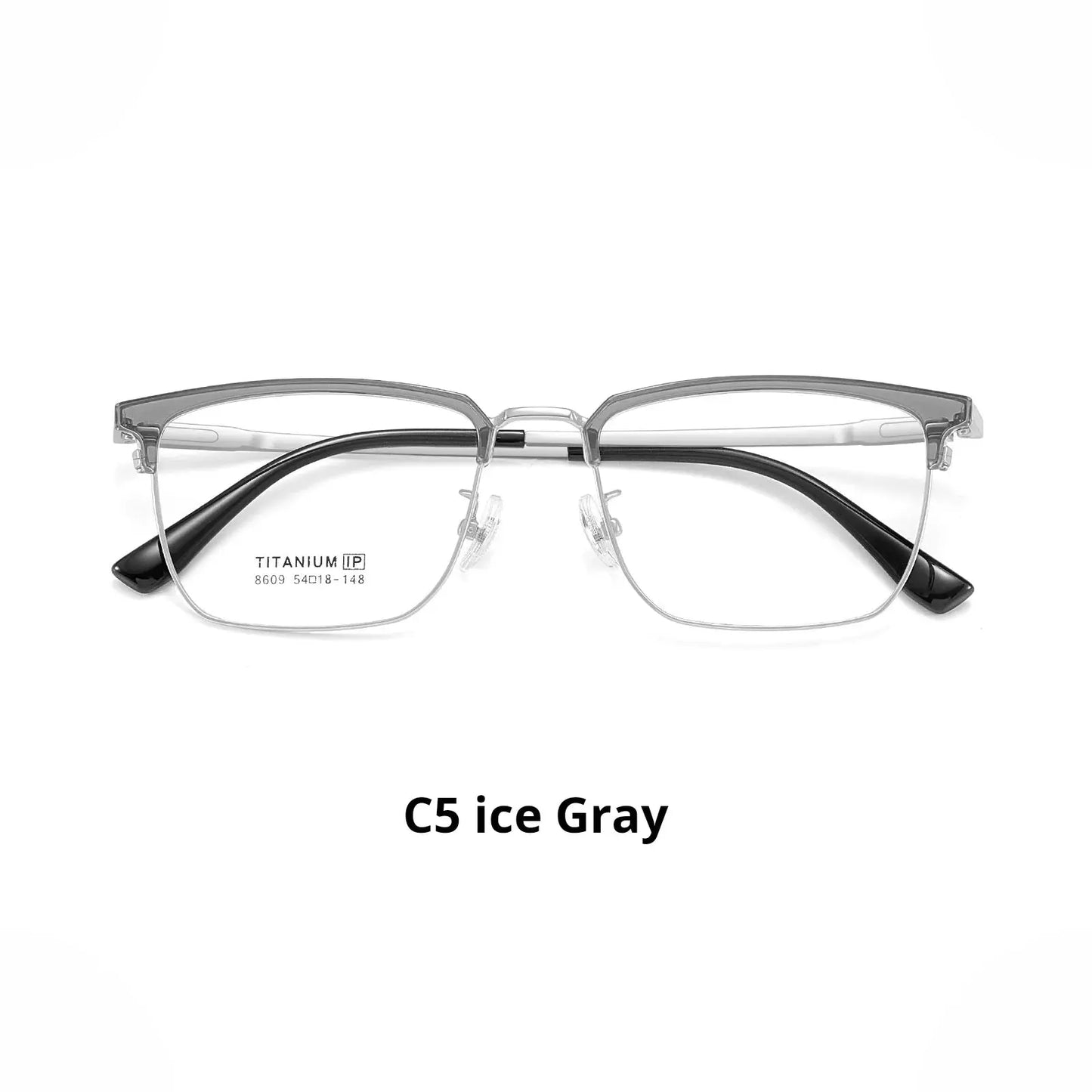 Unisex Square Full Rim Titanium Oversized Prescription Glasses 728609 — view 5 | Rx Spectacle