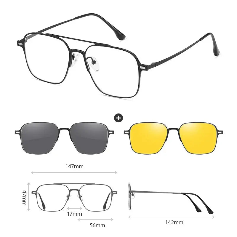Women's Square Full Rim Titanium Prescription Glasses 414819 — view 6 | Rx Spectacle