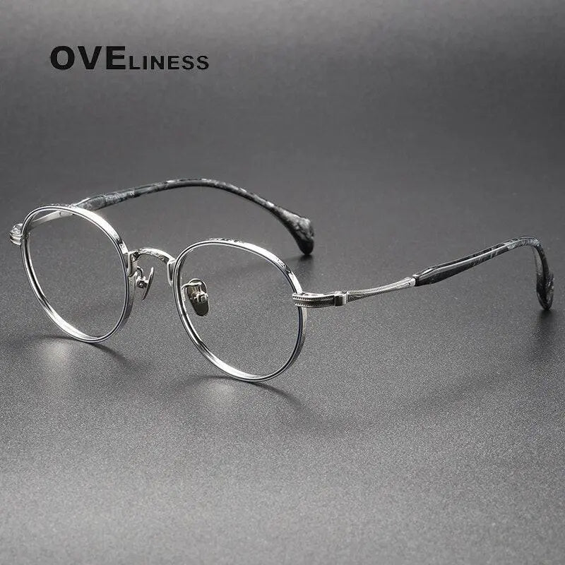 Unisex Round Full Rim Titanium Prescription Glasses 80862 — view 5 | Rx Spectacle