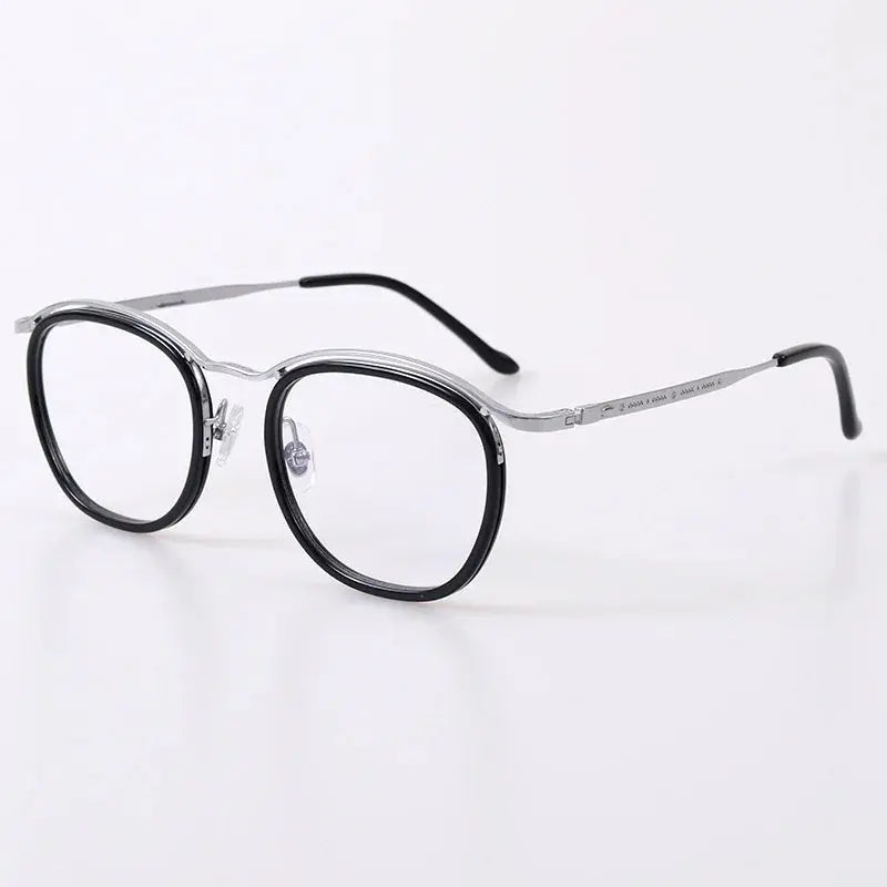 Unisex Square Full Rim Titanium Prescription Glasses 95912 — view 6 | Rx Spectacle